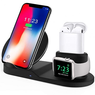 Wireless Charger Compatible For iPhone Xs/X Max/XR/X/8/8Plus/watch/earphone Charger 3-in-1 Replacement Charging Station